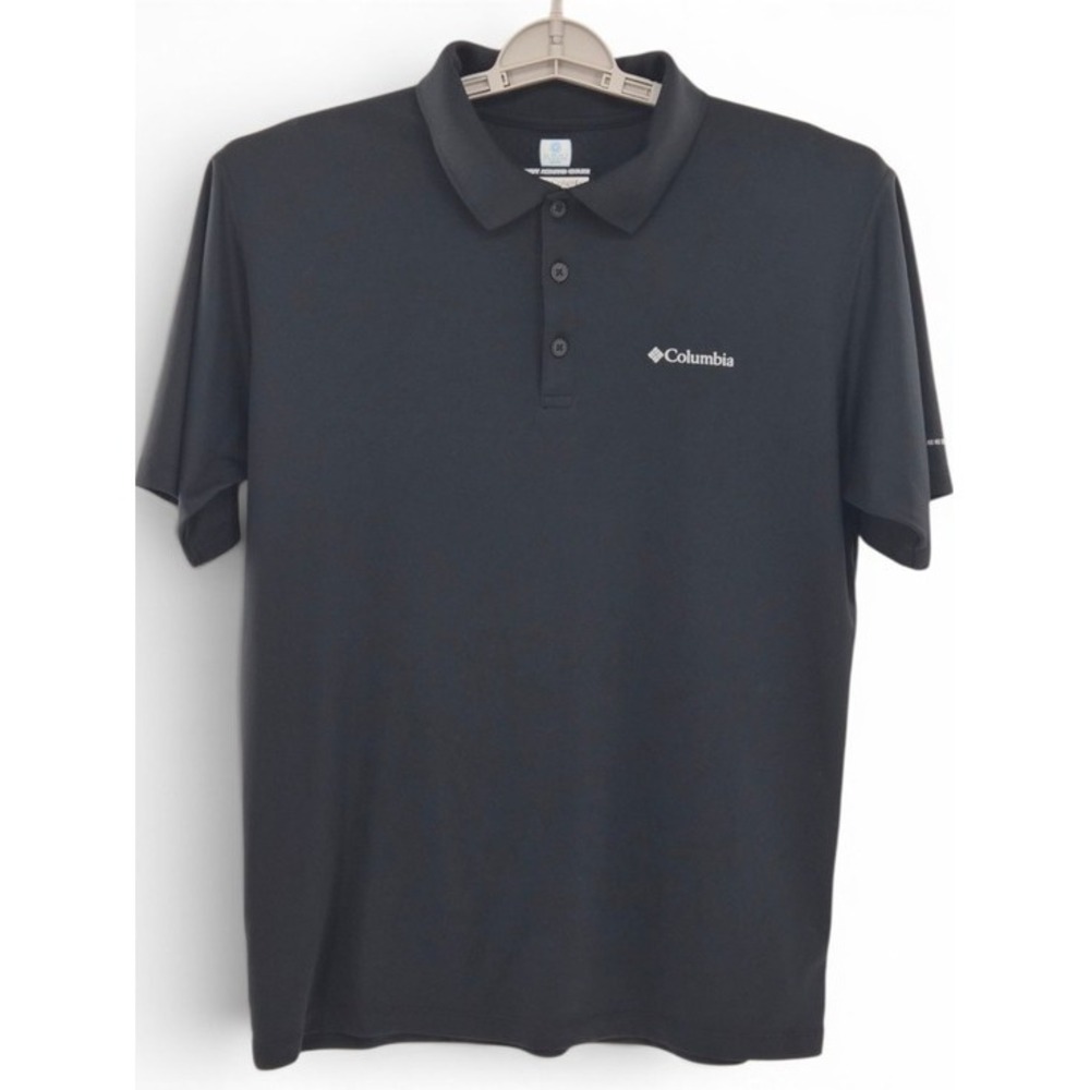 Columbia Omni-Freeze Zero Men's M Black Cooling Polo Shirt Travel Golf Casual